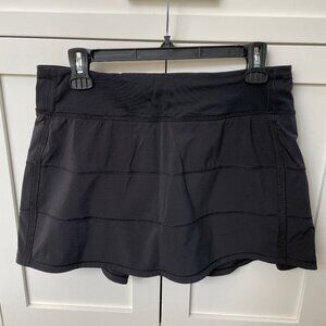 Lululemon Pace Rival Mid-Rise Running Tennis Pickleball Skirt Black Sz 8